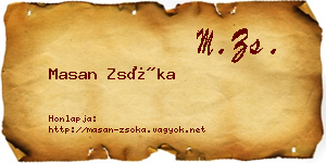 Masan Zsóka névjegykártya